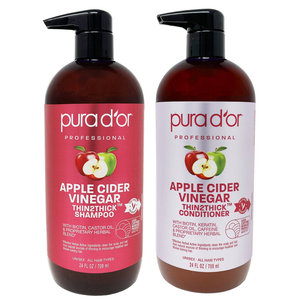 Pura d'or Apple Cider Vinegar Thin2Thick Clarifying and Detoxing Shampoo & Conditioner Duo - product image