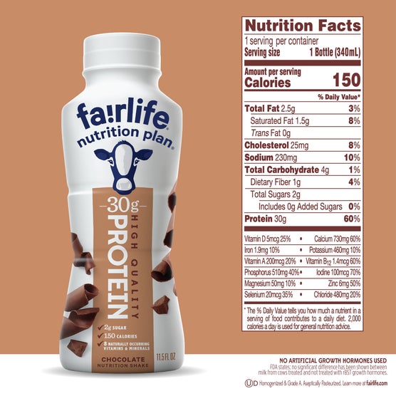 fairlife Nutrition Plan Protein Shake, 30g Protein, Chocolate, 11.5 fl oz, 18 ct