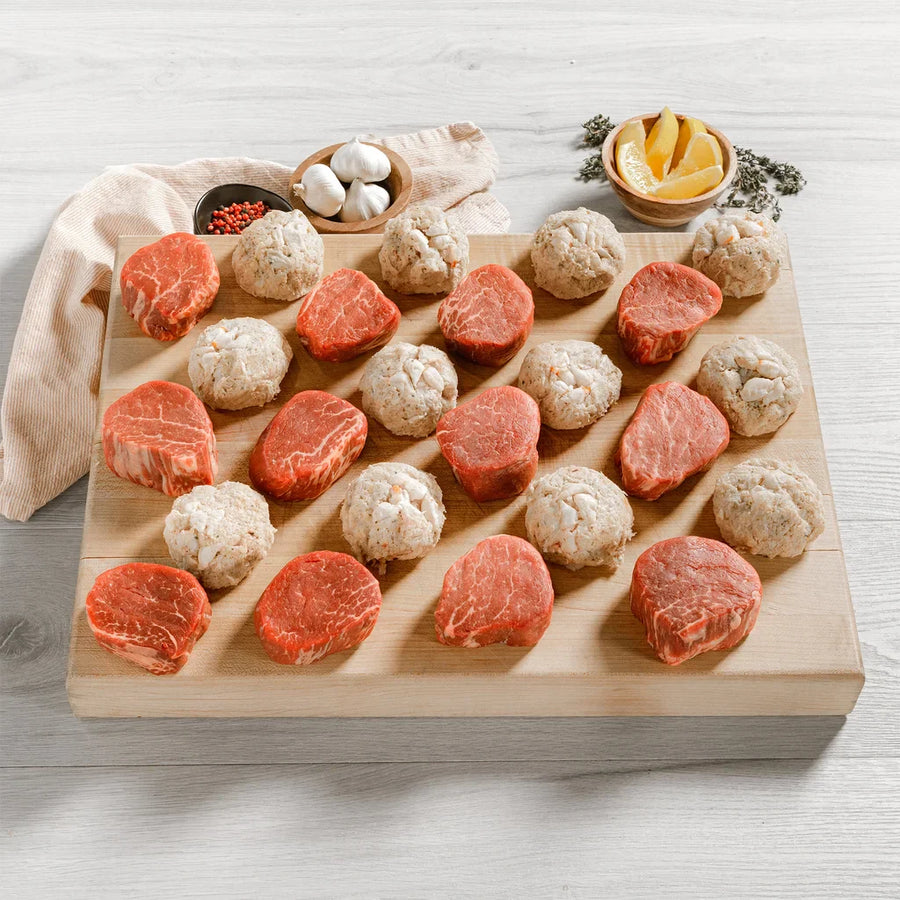 Rastelli’s Petite Filet Mignon & Jumbo Lump Crab Cake Surf & Turf, 24 Total Packs, 6.75 Total Lbs.