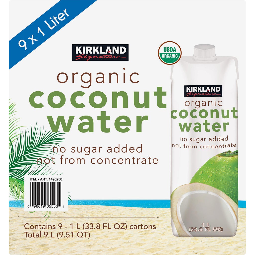 Kirkland Signature Organic Coconut Water, 33.8 fl oz, 9 ct
