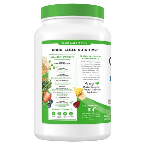 Orgain Organic Protein + 50 Superfoods Plant Based Protein Powder, 21g Protein, Creamy Chocolate Fudge, 2.64 lbs