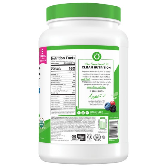 Orgain Organic Protein + 50 Superfoods Plant Based Protein Powder, 21g Protein, Creamy Chocolate Fudge, 2.64 lbs