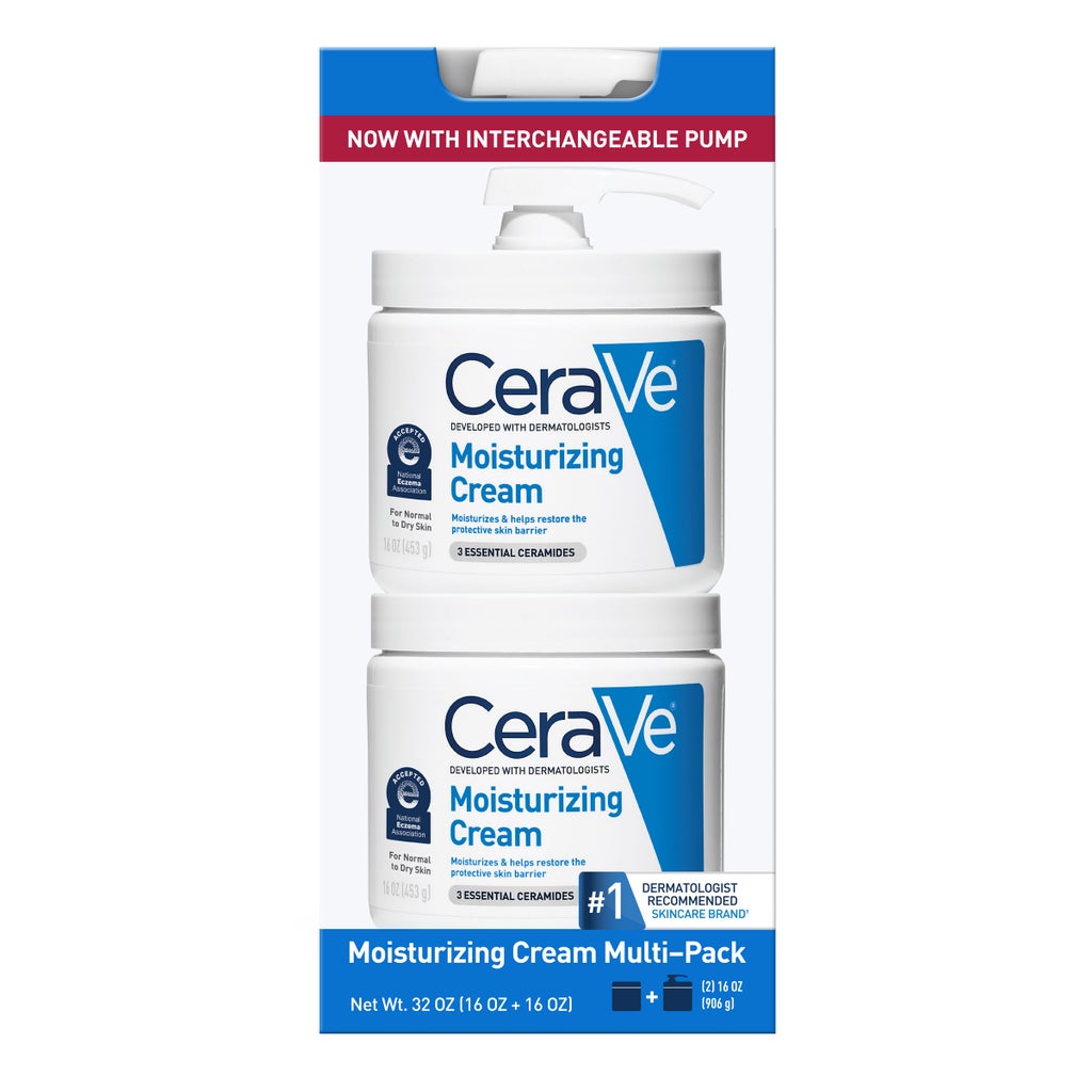 CeraVe Moisturizing Cream Interchangeable Multi-Pack, 16 oz Jar with Pump + 16 oz Jar - product image