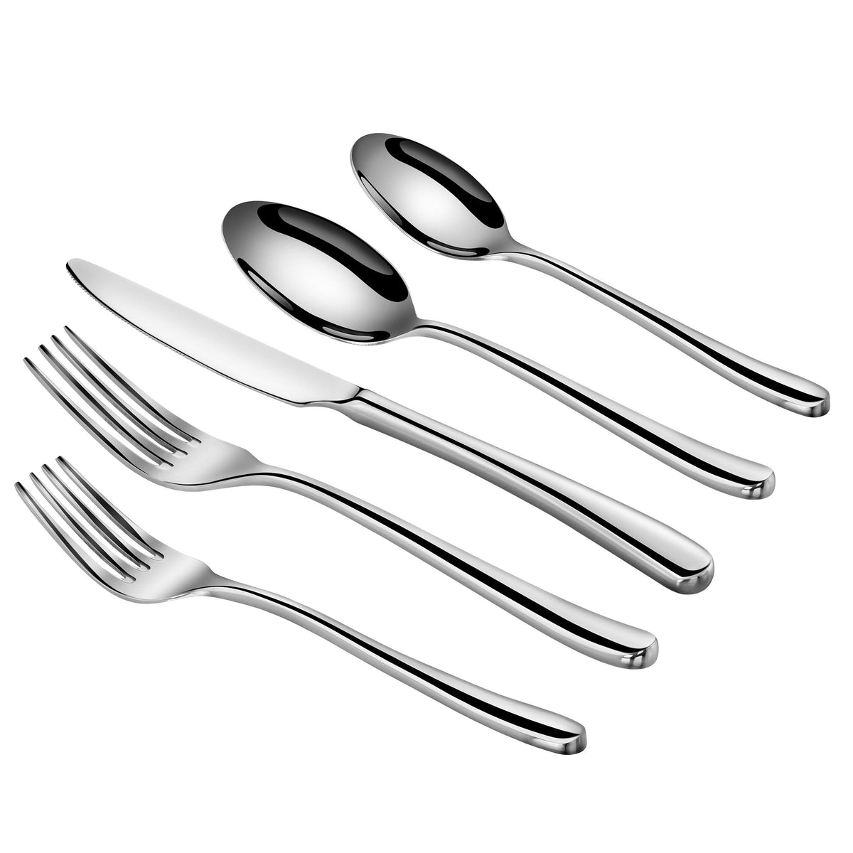 Cangshan Rain II Series 103-piece Stainless Steel 18/10 Forged Flatware Set