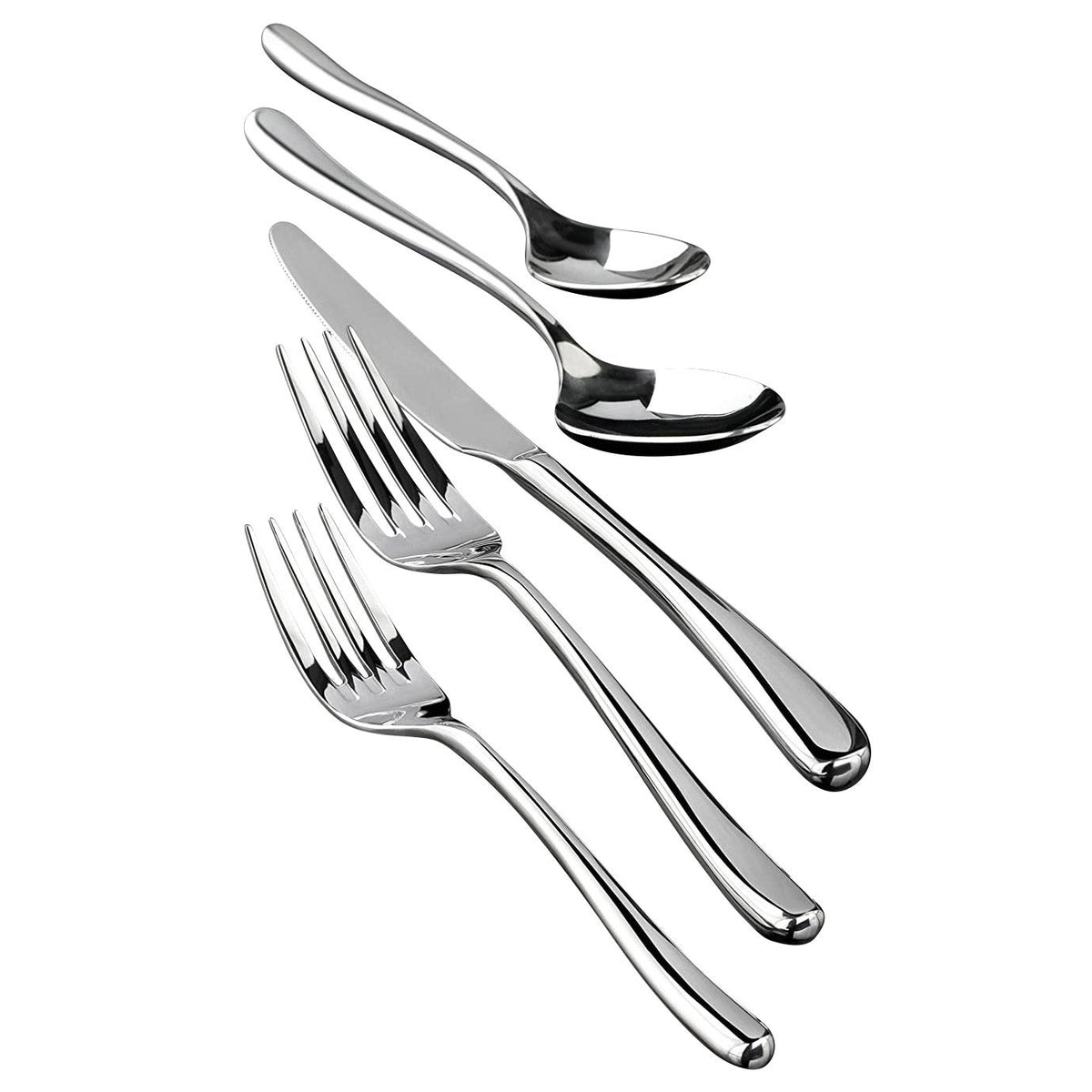 Cangshan Rain II Series 103-piece Stainless Steel 18/10 Forged Flatware Set