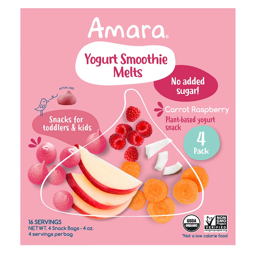 Amara Carrot Raspberry Smoothie Melts, 1 oz, 4 bags - image 1