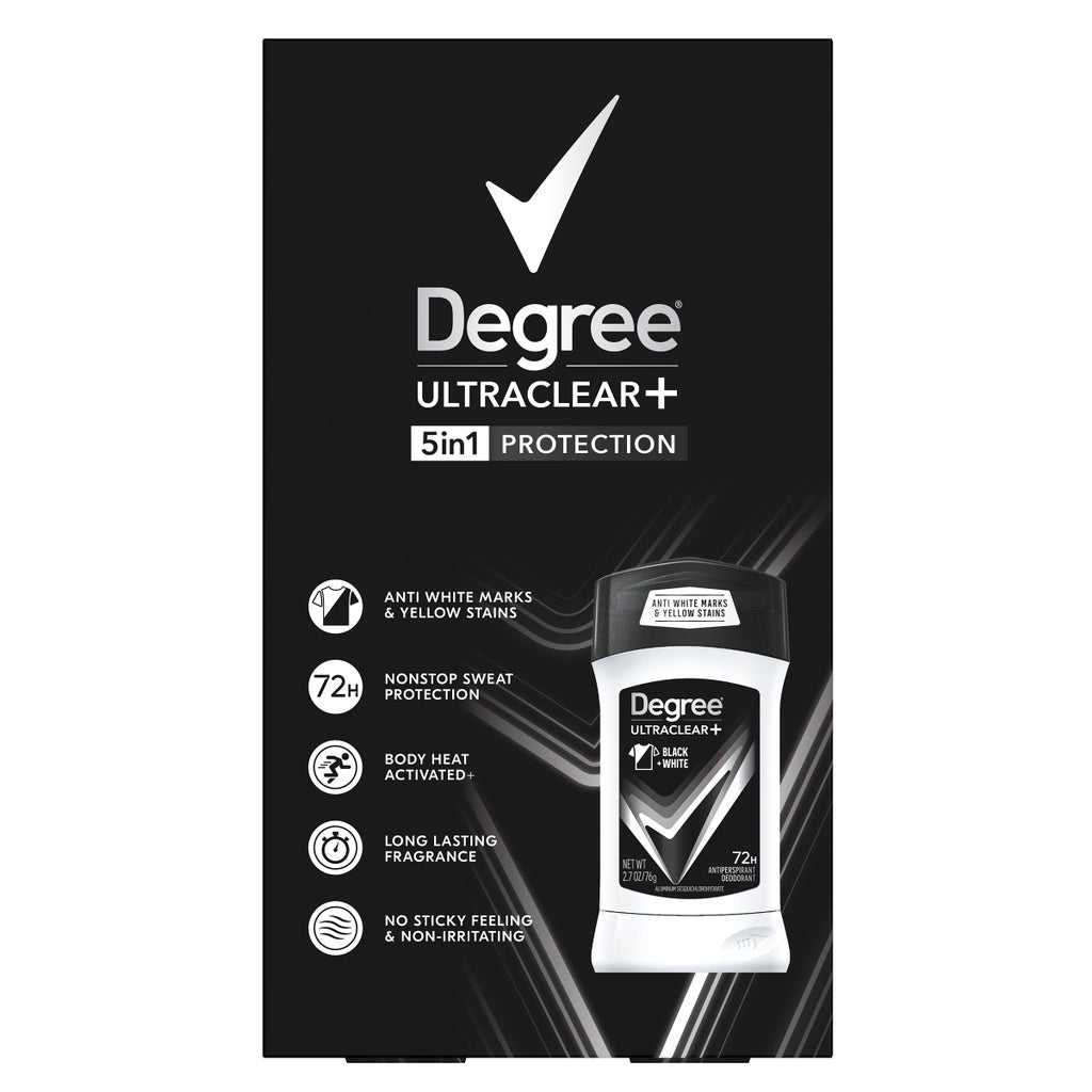 Degree Men UltraClear+ Antiperspirant Deodorant, Black & White, 2.7 oz, 5-pack - product image