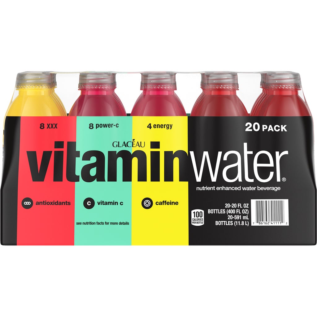 Glaceau Vitaminwater, Variety Pack, 20 fl oz, 20 ct