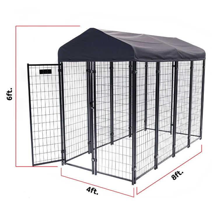 Lucky Dog STAY Series Villa Dog Kennel 4'x8' with Privacy Screen - image 2
