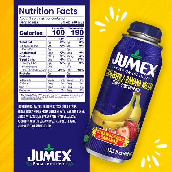 Jumex Nectar, Strawberry-Banana, 15.5 fl oz, 12 ct