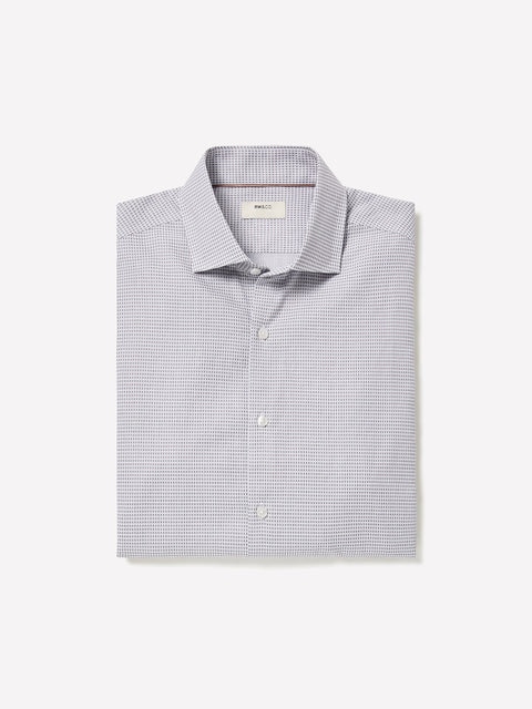 Tailored-Fit Dress Shirt with Micro Geo Print