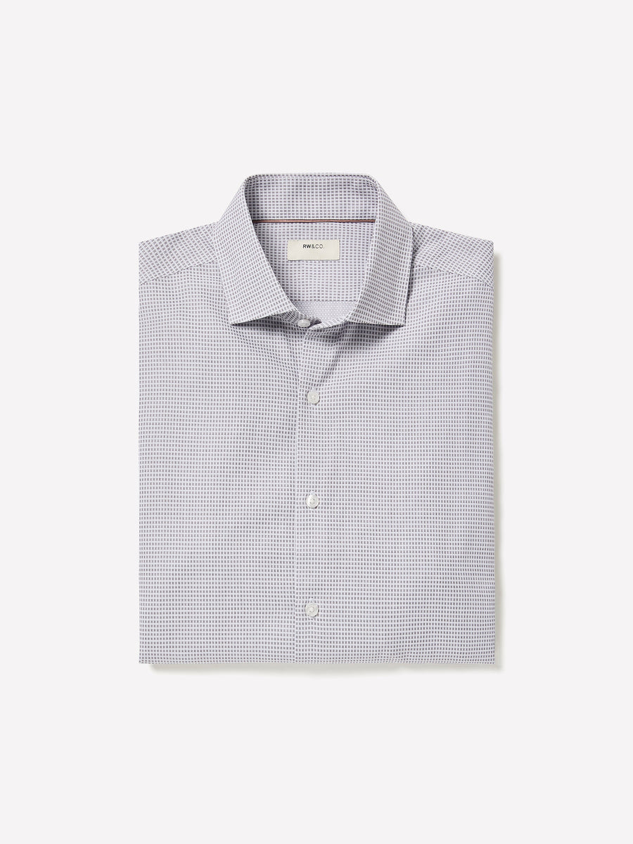Tailored-Fit Dress Shirt with Micro Geo Print