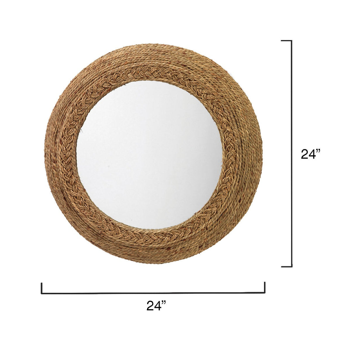 Wila Round Seagrass Wall Mirror