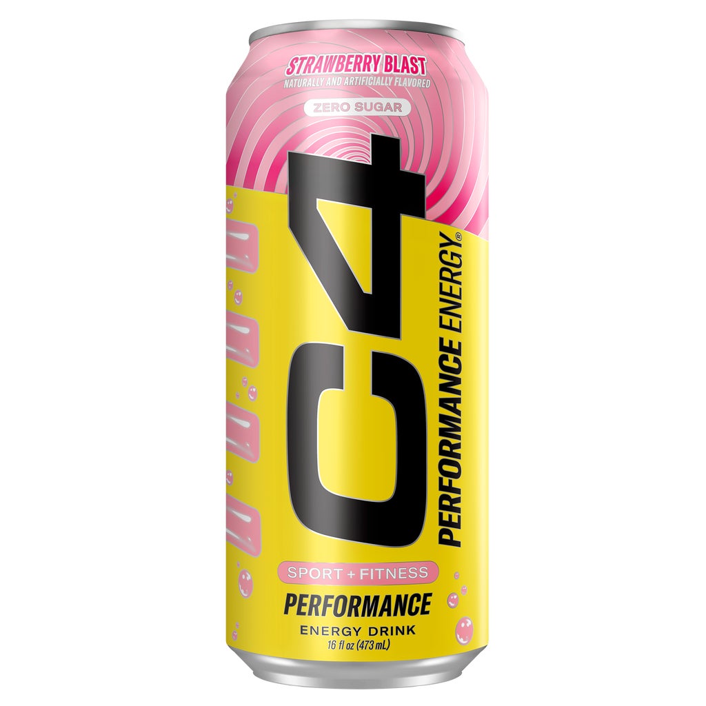 C4 Energy Drink, Zero Sugar, Strawberry Blast, 16 fl oz, 12 ct