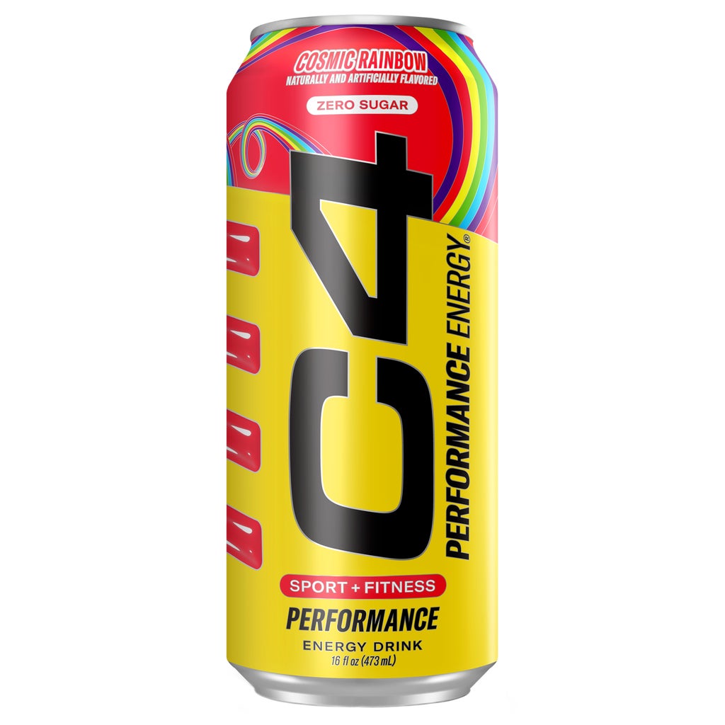 C4 Energy Drink, Zero Sugar, Cosmic Rainbow, 16 fl oz, 12 ct