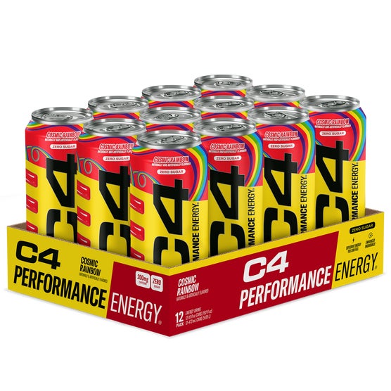 C4 Energy Drink, Zero Sugar, Cosmic Rainbow, 16 fl oz, 12 ct