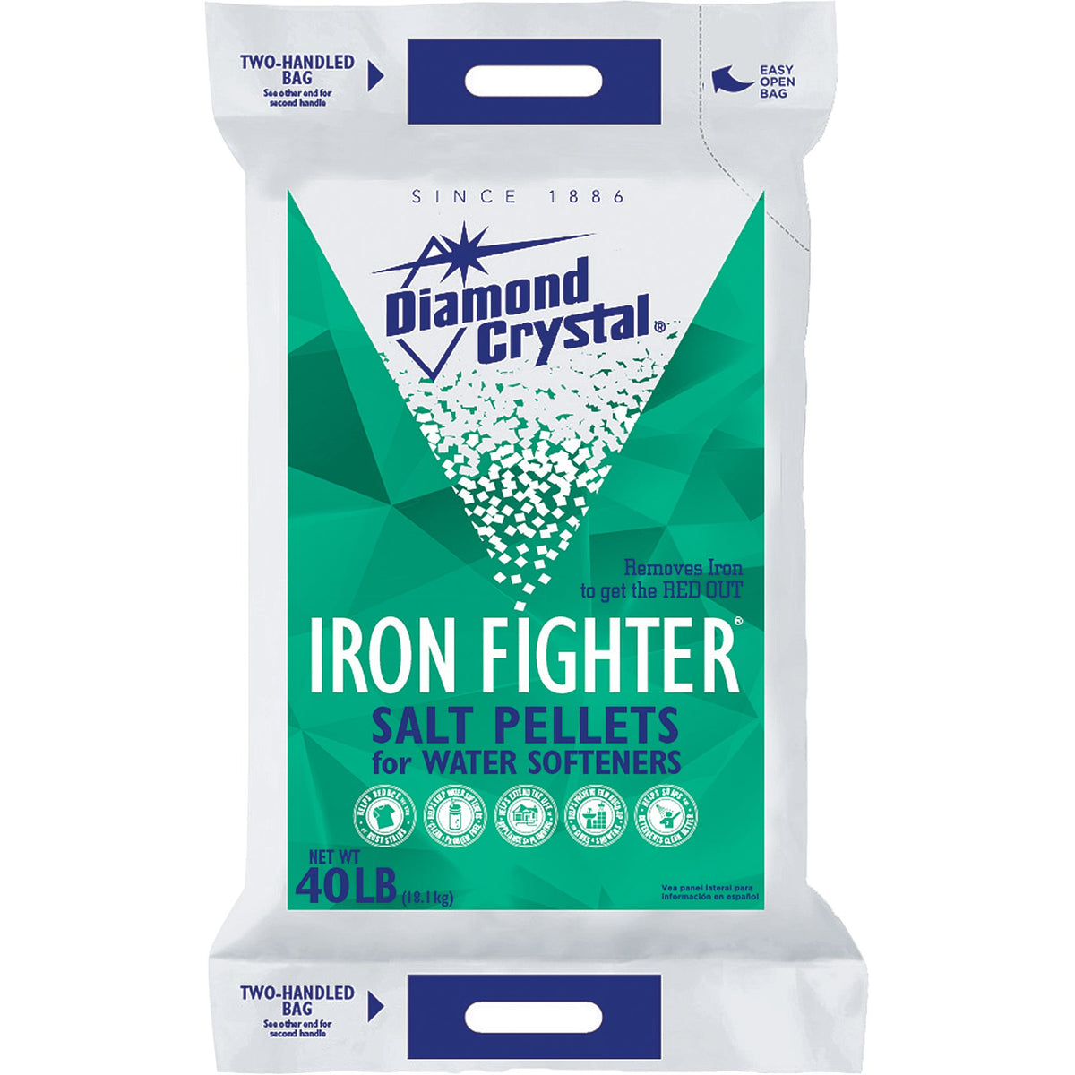 Diamond Crystal Iron Fighter Salt Pellets, 40 lbs