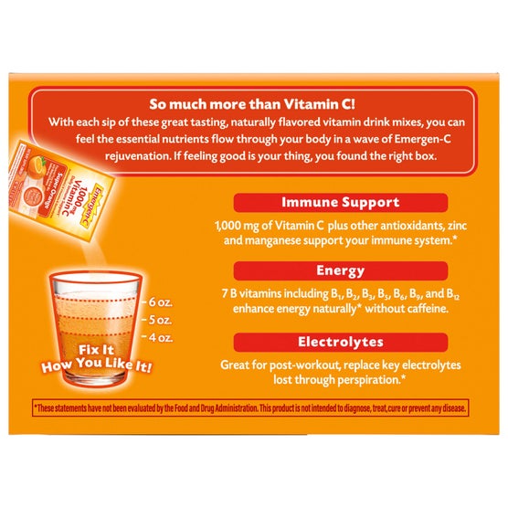 Emergen-C 1000 mg Vitamin C Daily Immune Support Fizzy Drink Mix, Variety Pack, 120 ct