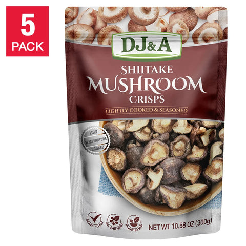 DJ&A Shiitake Mushroom Crisps 10.58 oz. bag, 5-pack