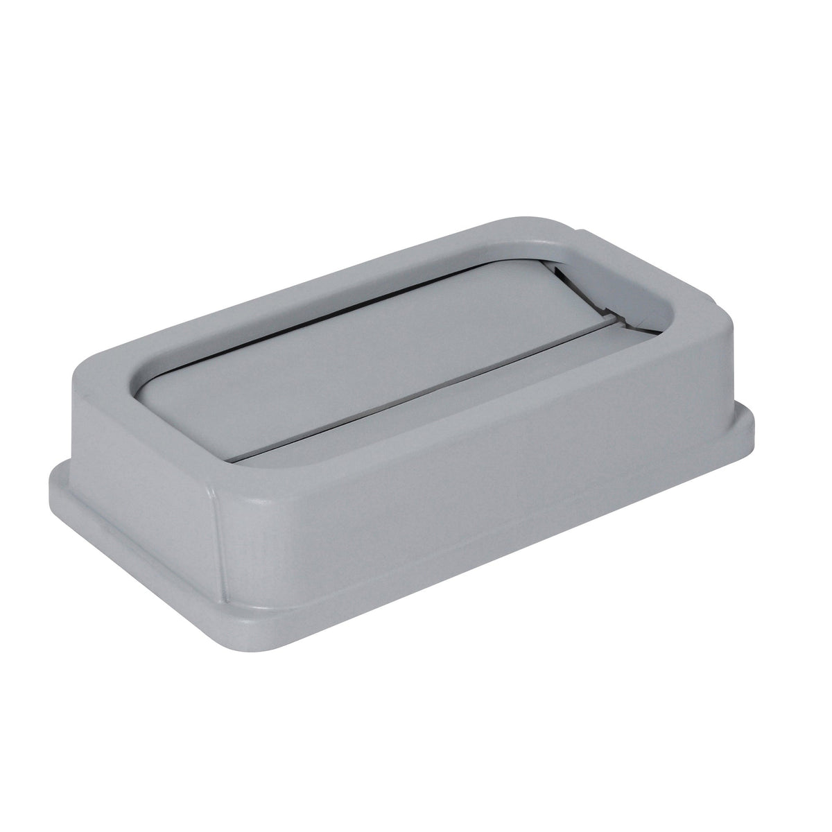 Continental Wall Hugger Receptacle Drop Shot Trash Can Lid, Gray