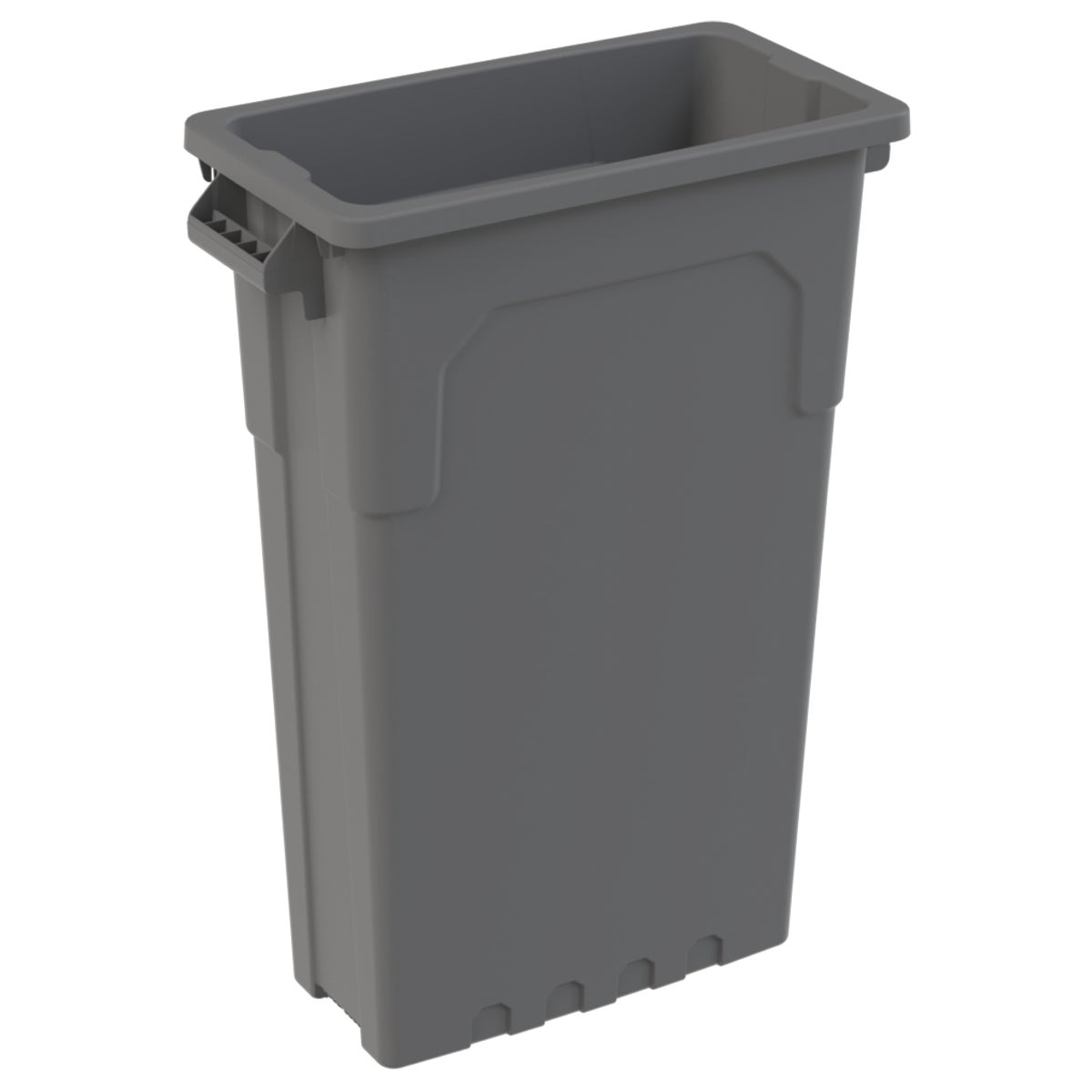 Continental Wall Hugger Trash Can, 23 Gallon, Gray