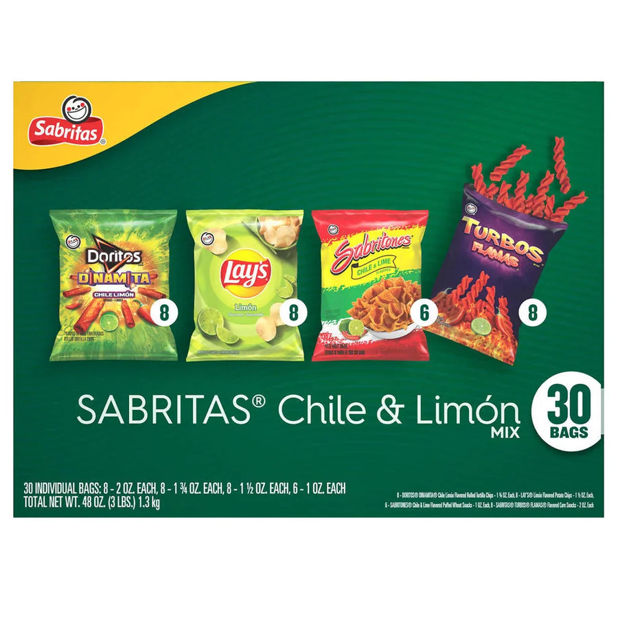 Sabritas Chile & Limon Mix, Variety Pack, 30-count