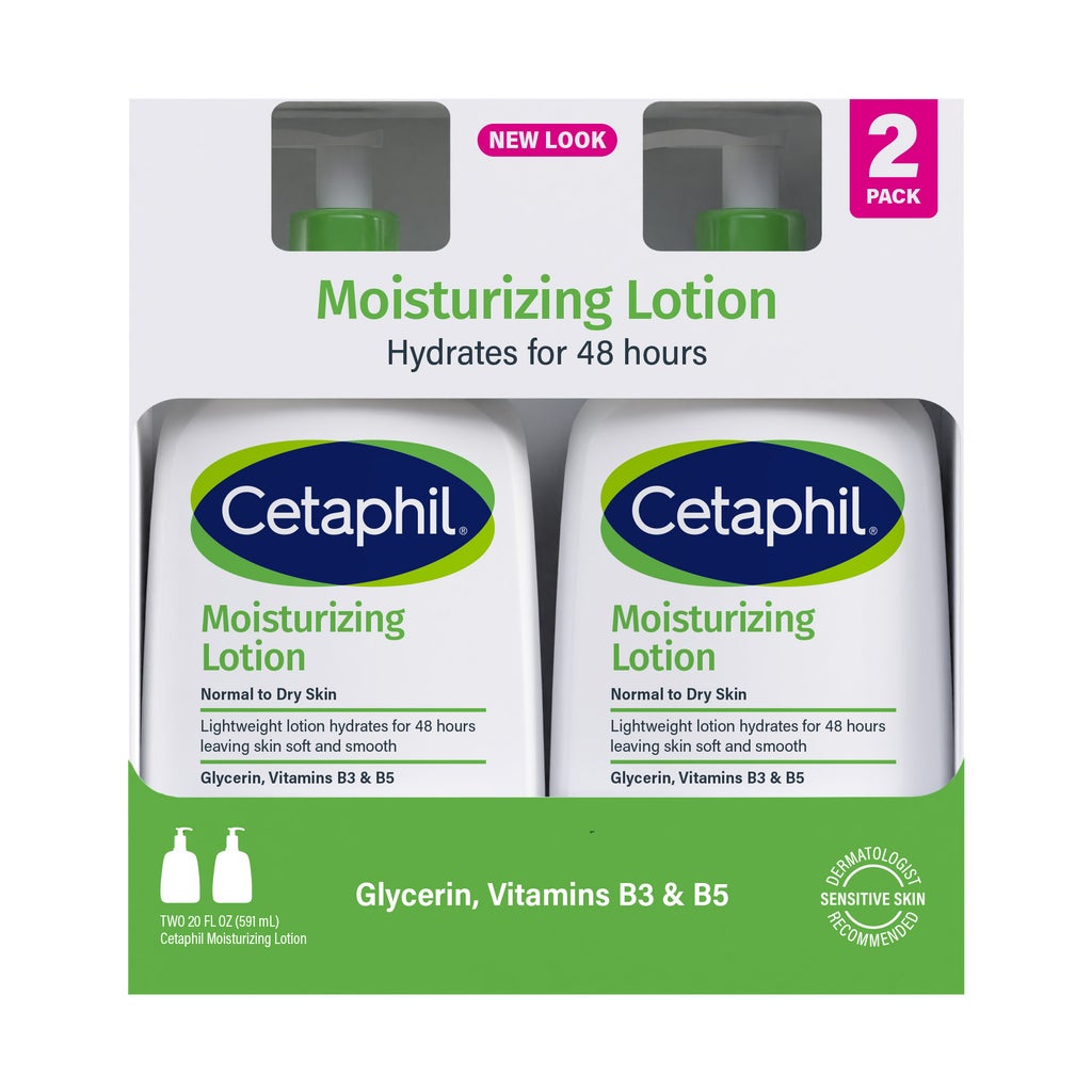 Cetaphil Moisturizing Lotion, Dry to Normal Sensitive Skin, 20 fl oz, 2-count - product image