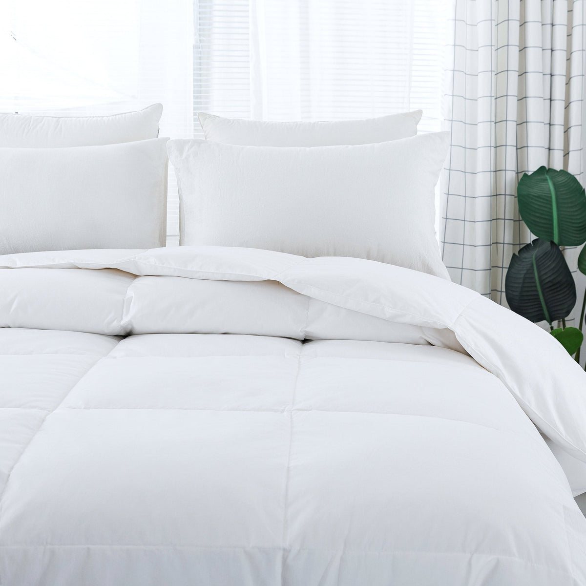 Feather and Loom White Down Comforter & Pillow Set