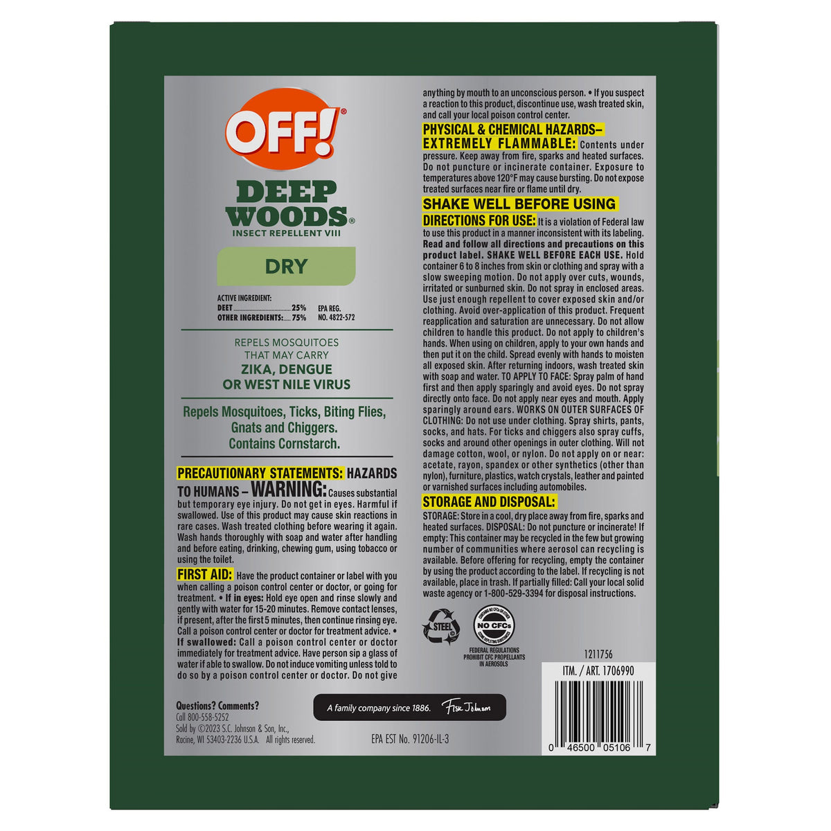 OFF! Deep Woods Insect Repellent VIII, Dry, 3 ct - image 2