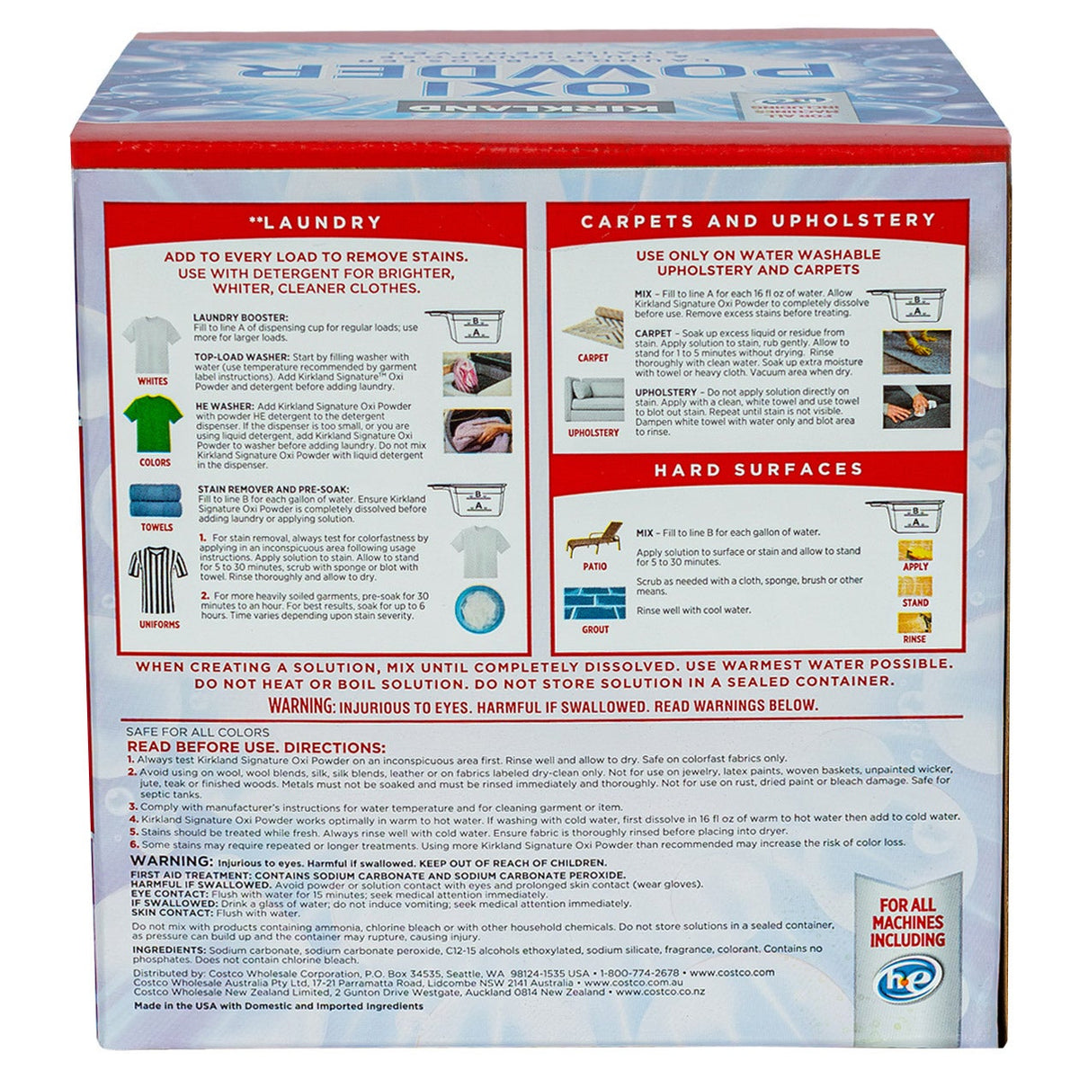 Kirkland Signature OXI Powder Laundry Booster & Multipurpose Stain Remover, HE Compatible, 328 Loads, 11 lbs - image 2