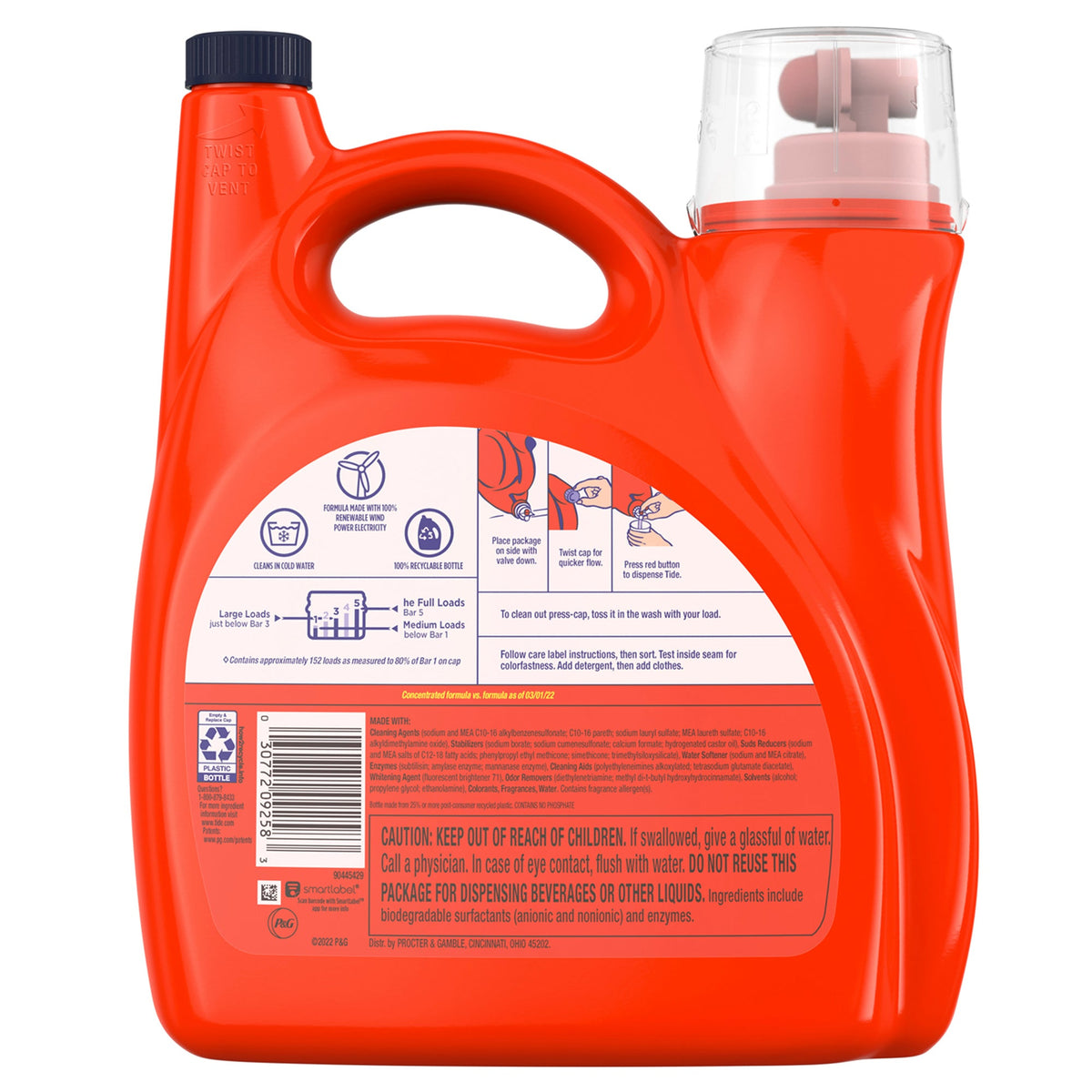 Tide Ultra Concentrated Liquid Laundry Detergent, HE Compatible, Original Scent, 152 Loads, 170 fl oz - image 2