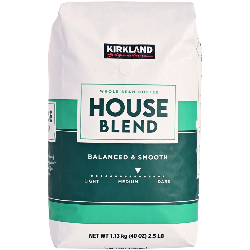 Kirkland Signature House Blend Whole Bean Coffee, Medium Roast, 2.5 lbs