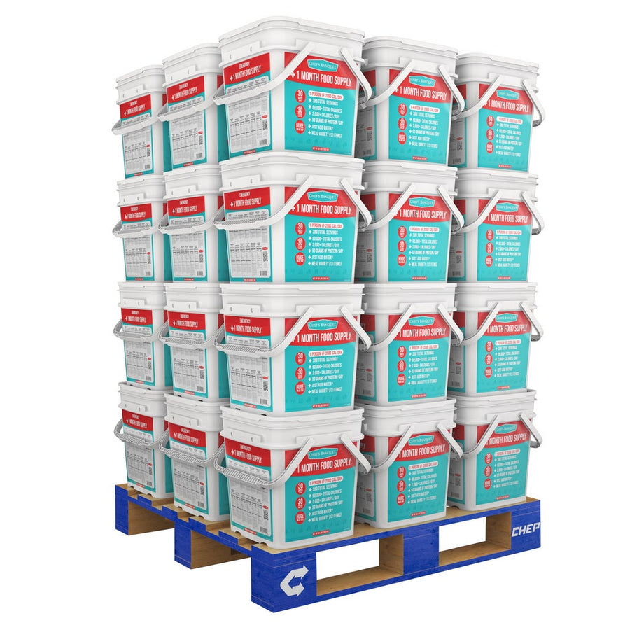 Chef's Banquet One Month Emergency Food Supply Pallet,  36 Total Kits (13,680 Total Servings)