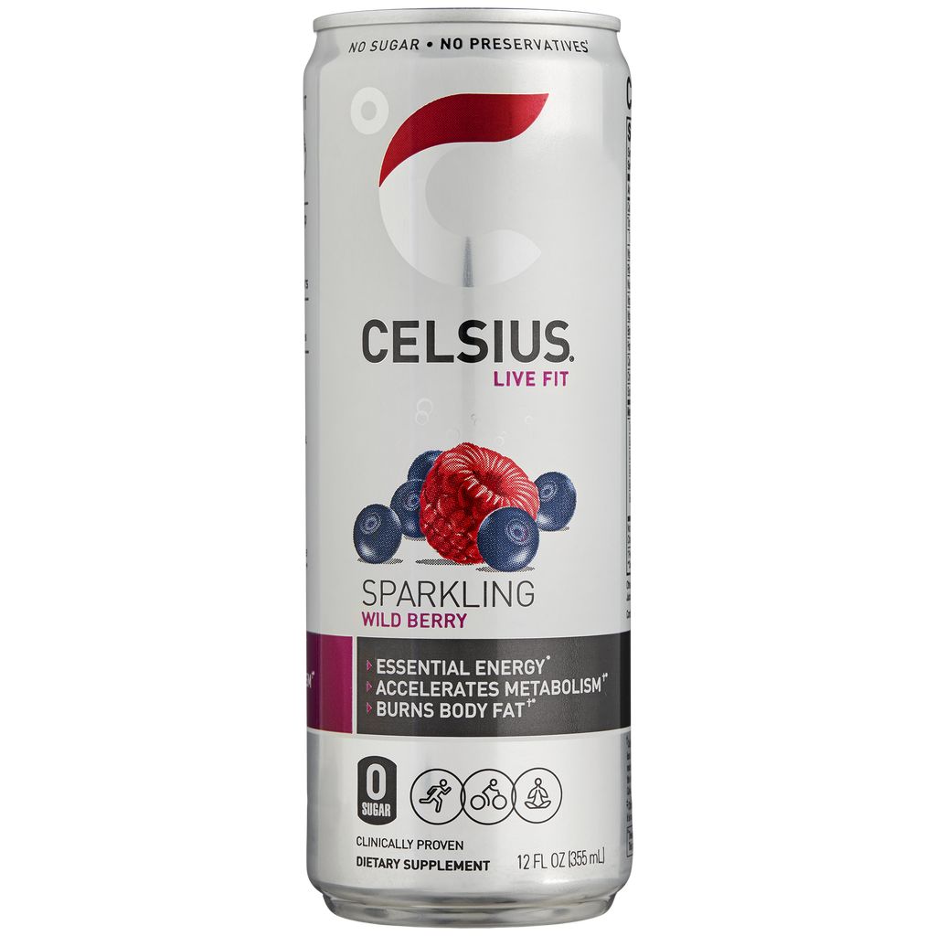 CELSIUS Energy Drink, Sparkling Wild Berry, 12 fl oz, 24 ct
