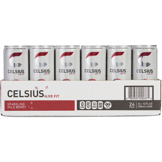 CELSIUS Energy Drink, Sparkling Wild Berry, 12 fl oz, 24 ct