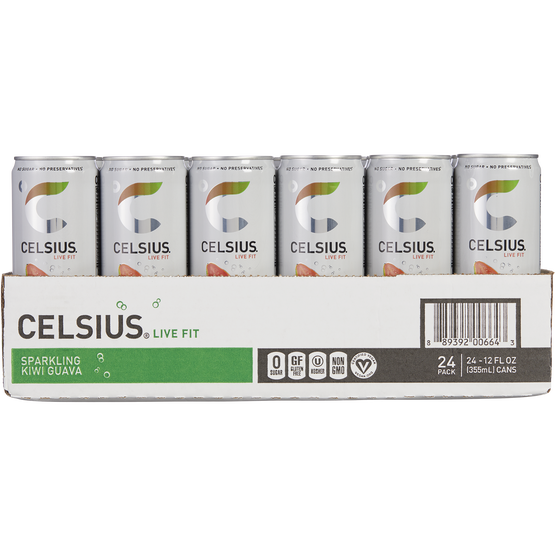 CELSIUS Energy Drink, Sparkling Kiwi Guava, 12 fl oz, 24 ct