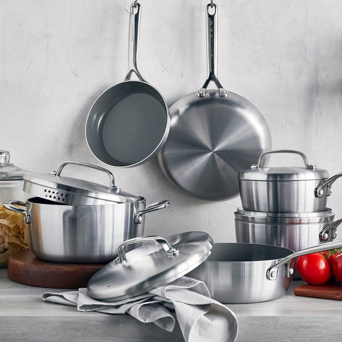 GreenPan GP5 Ceramic Non-Stick Stainless Steel 10-piece Cookware Set