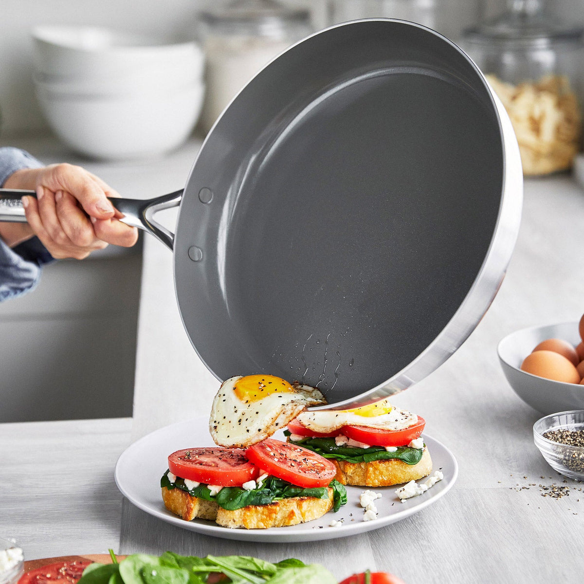 GreenPan GP5 Ceramic Non-Stick Stainless Steel 10-piece Cookware Set