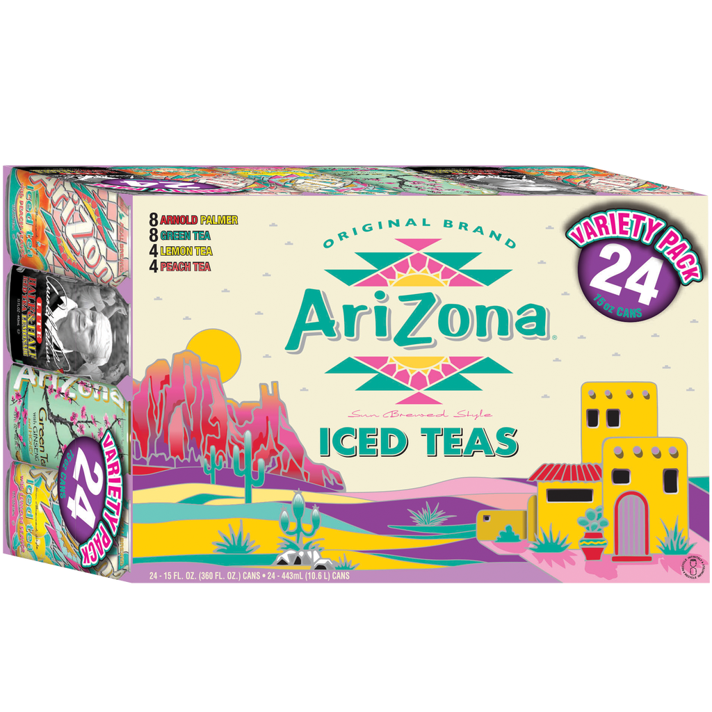 AriZona Iced Tea, Variety Pack, 15 fl oz, 24 ct