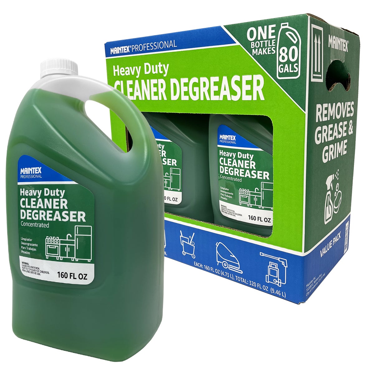 Maintex Professional Cleaner Degreaser, Heavy Duty, Concentrated, 160 fl oz, 2 ct - image 3