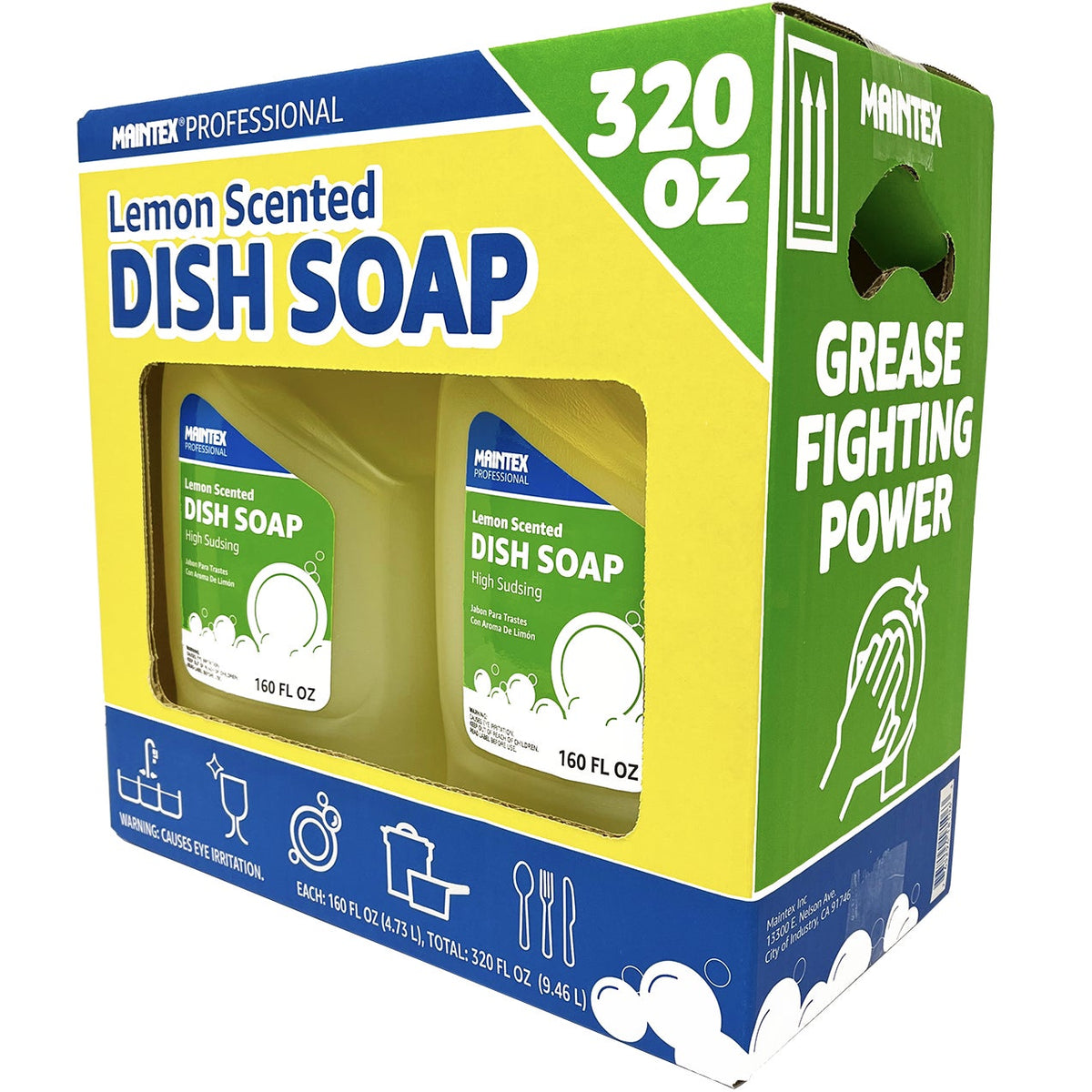 Maintex Professional High Sudsing Liquid Dish Soap, Lemon Scent, 160 fl oz, 2 ct - image 2