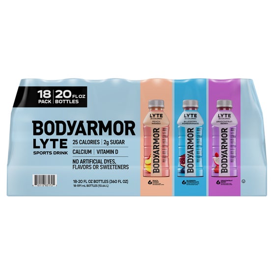BODYARMOR LYTE Sports Drink, Variety Pack, 20 fl oz, 18 ct