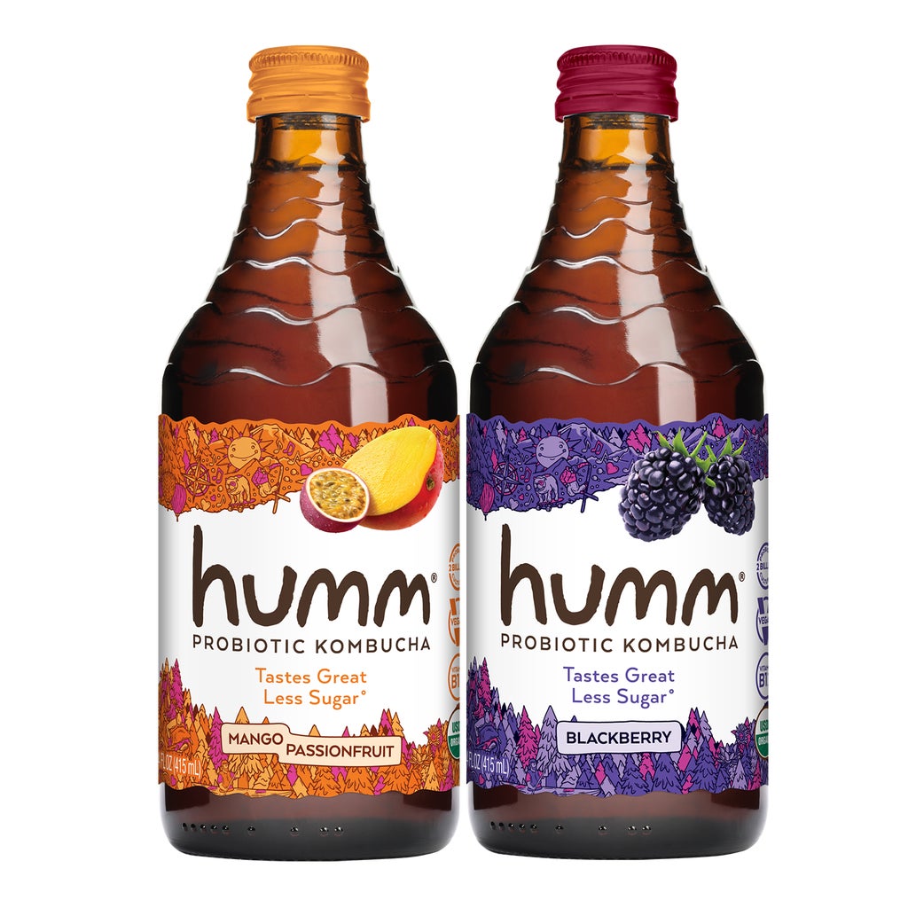 Humm Organic Probiotic Kombucha, Variety Pack, 14 fl oz, 12 ct