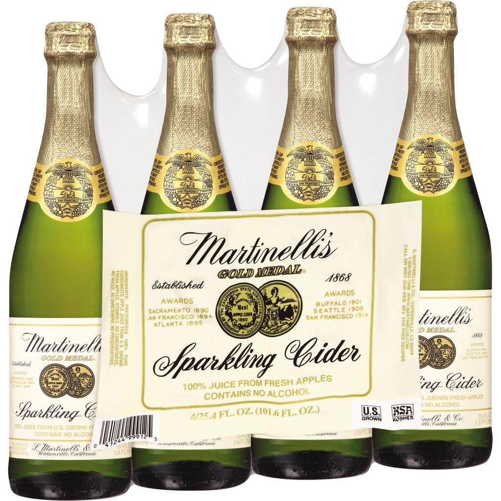 Martinelli's Sparkling Cider, Apple, 25.4 fl oz, 4 ct
