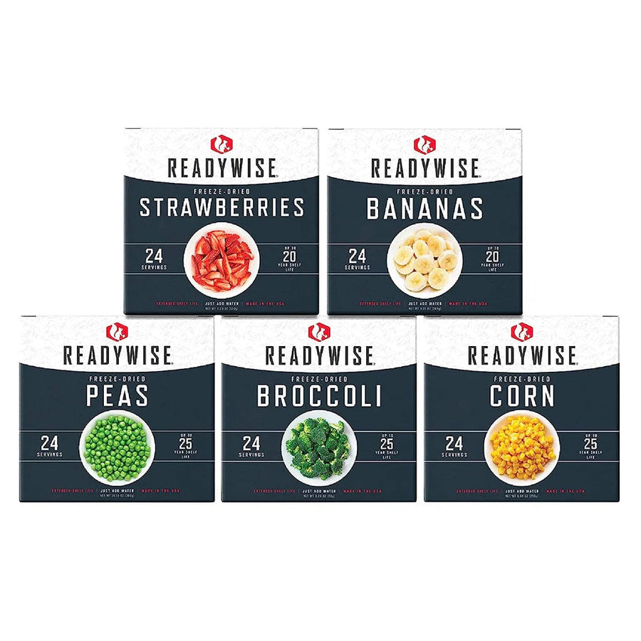 ReadyWise Freeze Dried Fruit And Vegetable Assortment 5 Boxes  (120 Total Servings)