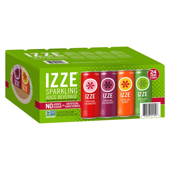 IZZE Sparkling Juice Beverage, Variety Pack, 8.4 fl oz, 24 ct