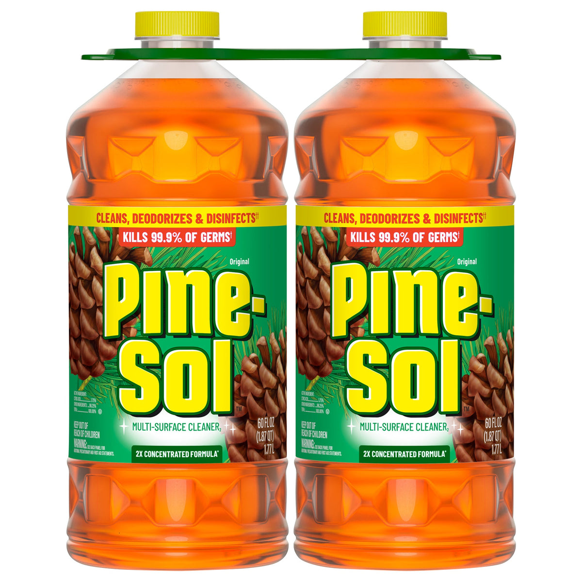 Pine-Sol Multi-Surface Cleaner, 2X Concentrated, Original, 60 fl oz, 2 ct