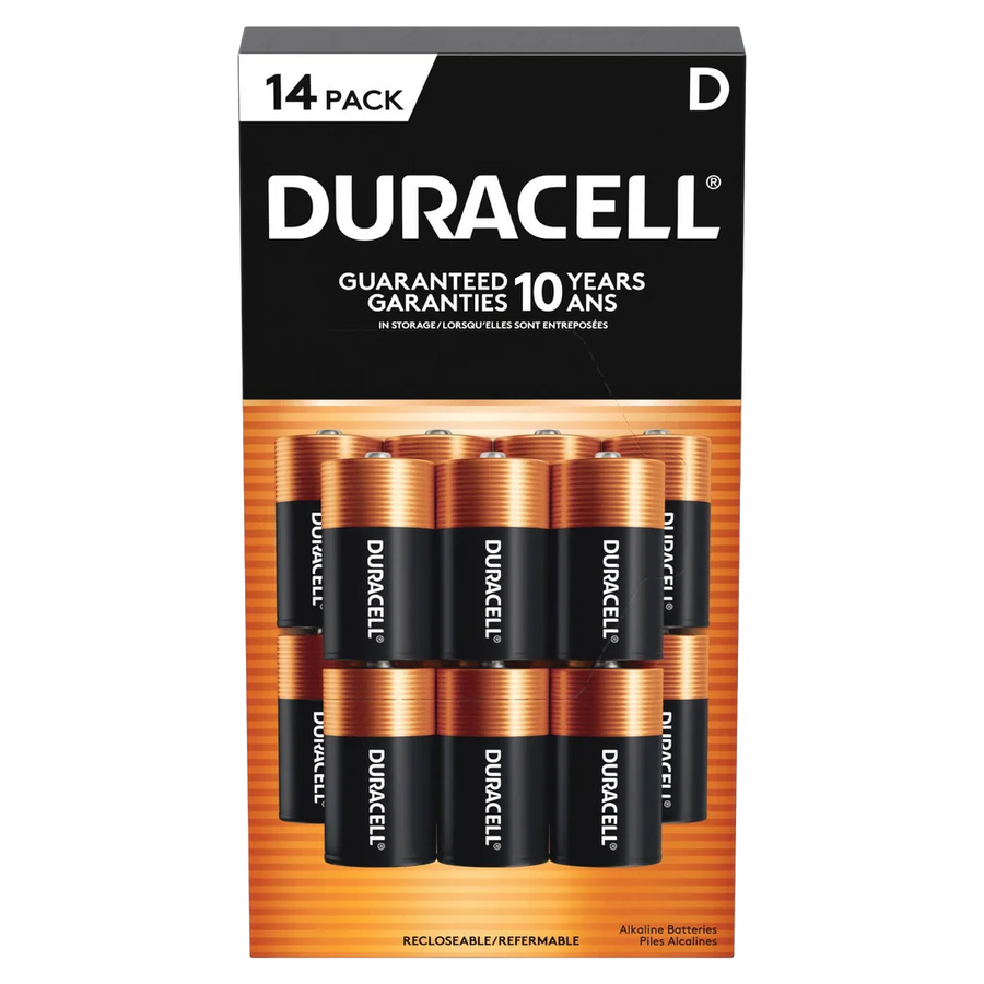 Duracell D Alkaline Batteries, 14-count