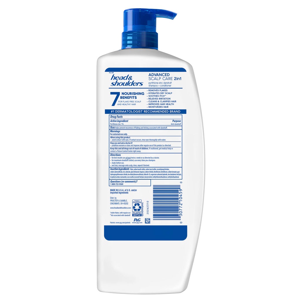 Head & Shoulders 2-in-1 Dandruff Shampoo and Conditioner Advanced Scalp Care with Aloe Vera, Coconut Water & Vitamins, 40 fl oz - product image