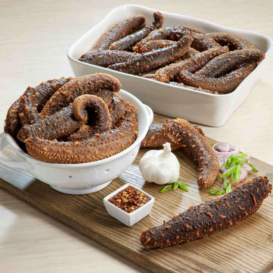 Wild Alaska Giant Whole Cooked Red Sea Cucumber (3 x 3 Lbs. Bags) 3 Total Packs, 9 Lbs. Total
